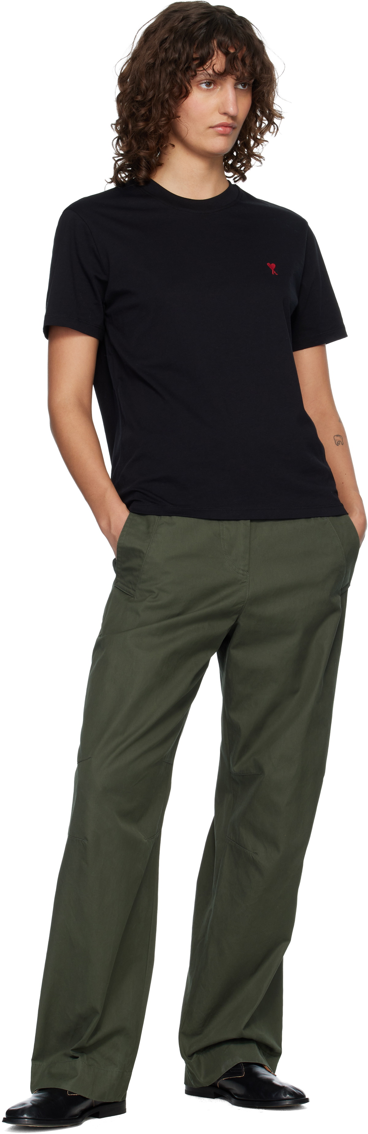 AMI Paris Black Ami de Coeur T-shirt