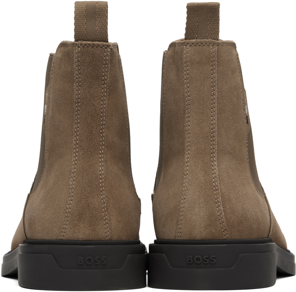 BOSS Brown Suede Chelsea Boots