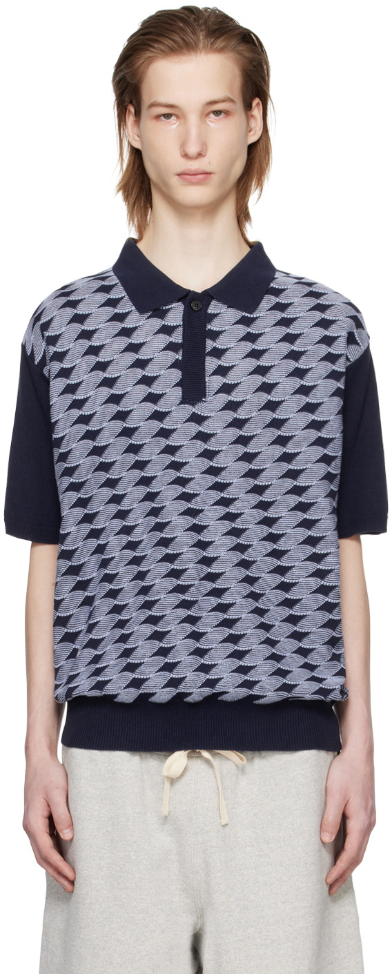 AFTER PRAY Navy Knotted Polo