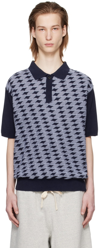 Photo: AFTER PRAY Navy Knotted Polo