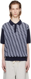 AFTER PRAY Navy Knotted Polo