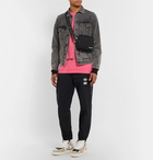 Off-White - Slim-Fit Panelled Denim and Printed Cotton-Jersey Jacket - Men - Black