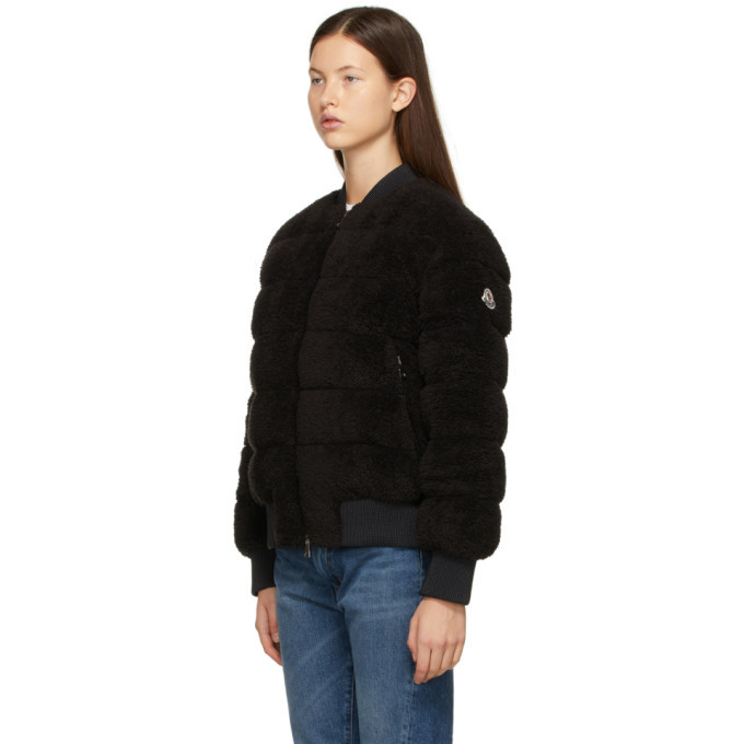 Moncler Black Down Algedi Bomber Jacket Moncler