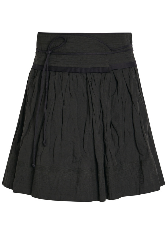 Photo: Lemaire Crinkled Cotton-blend Mini Wrap Skirt Dark Grey
