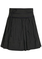 Lemaire Crinkled Cotton-blend Mini Wrap Skirt Dark Grey