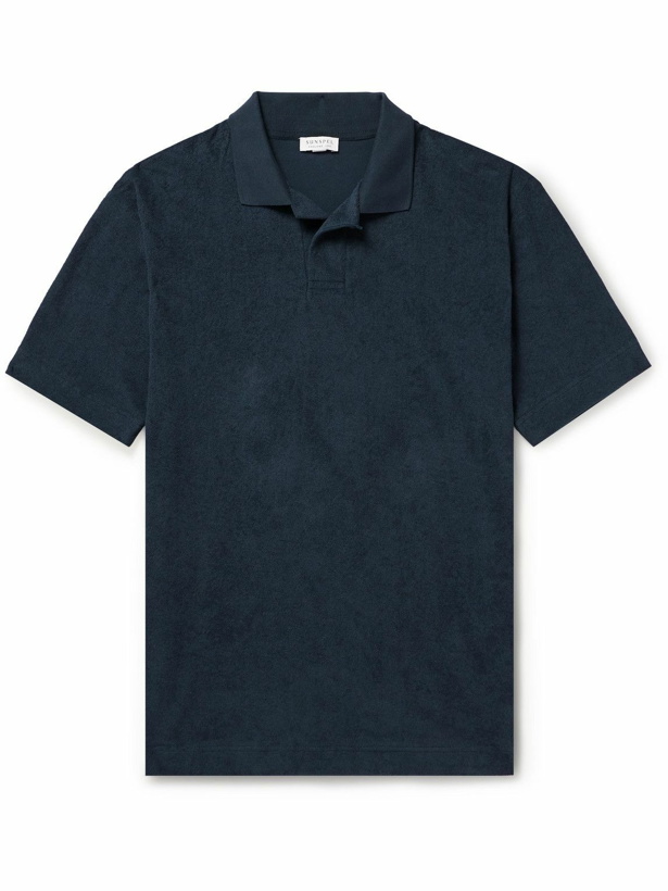 Photo: Sunspel - Cotton-Terry Polo Shirt - Blue