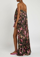 Chloe Draped Floral-printed Silk-blend Jumpsuit Black