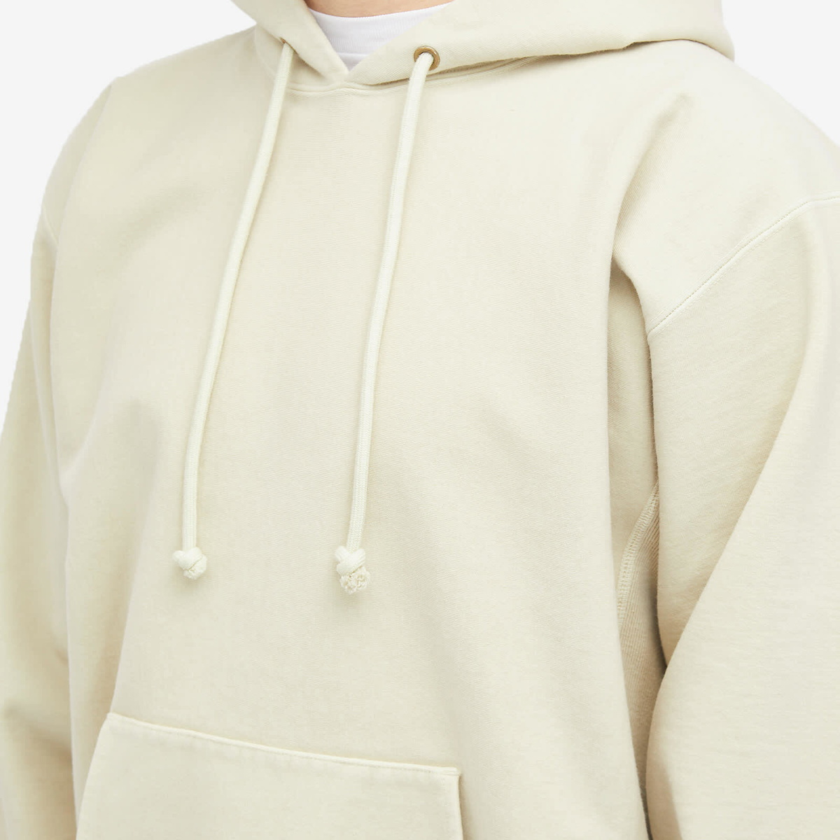 Auralee Men's Super Milled Popover Hoodie in Light Khaki Auralee