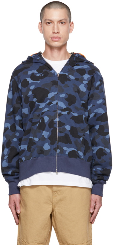 Photo: BAPE Navy Camo Shark Tiger Zip-Up Hoodie