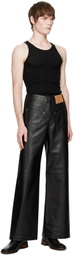 VAQUERA Black Backwards Leather Pants