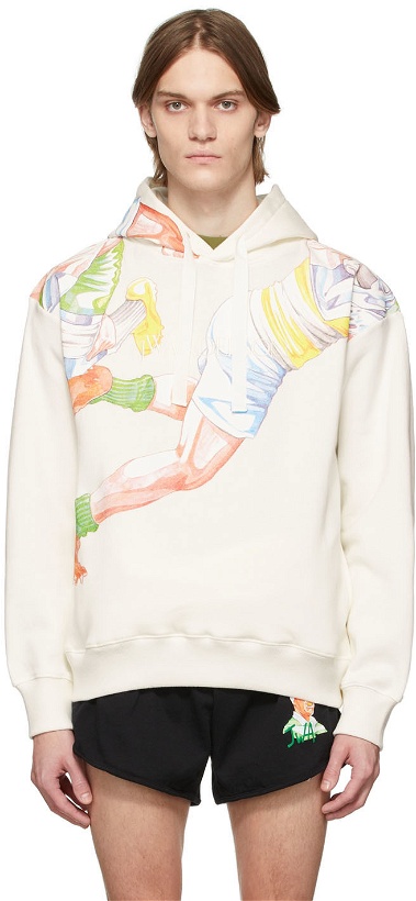 Photo: JW Anderson Off-White Pol Anglada Classic Rugby Print Hoodie