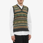 Drake's Men's Fair Isle Knitted Vest in Purple Multi