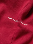 Pop Trading Company - Arch Logo-Appliquéd Cotton-Jersey Hoodie - Red