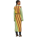 JW Anderson Multicolor Warped Stripe Print Polo Dress