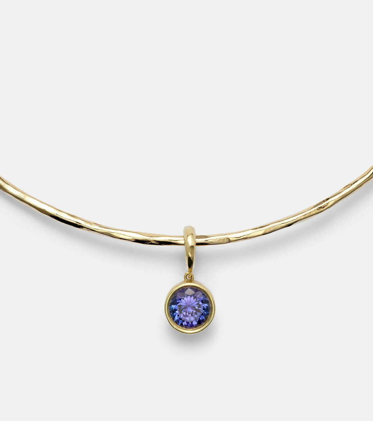 Octavia Elizabeth Olivia 18kt gold pendant choker with diamonds and tanzanite