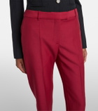 McQueen Cropped wool and mohair slim pants