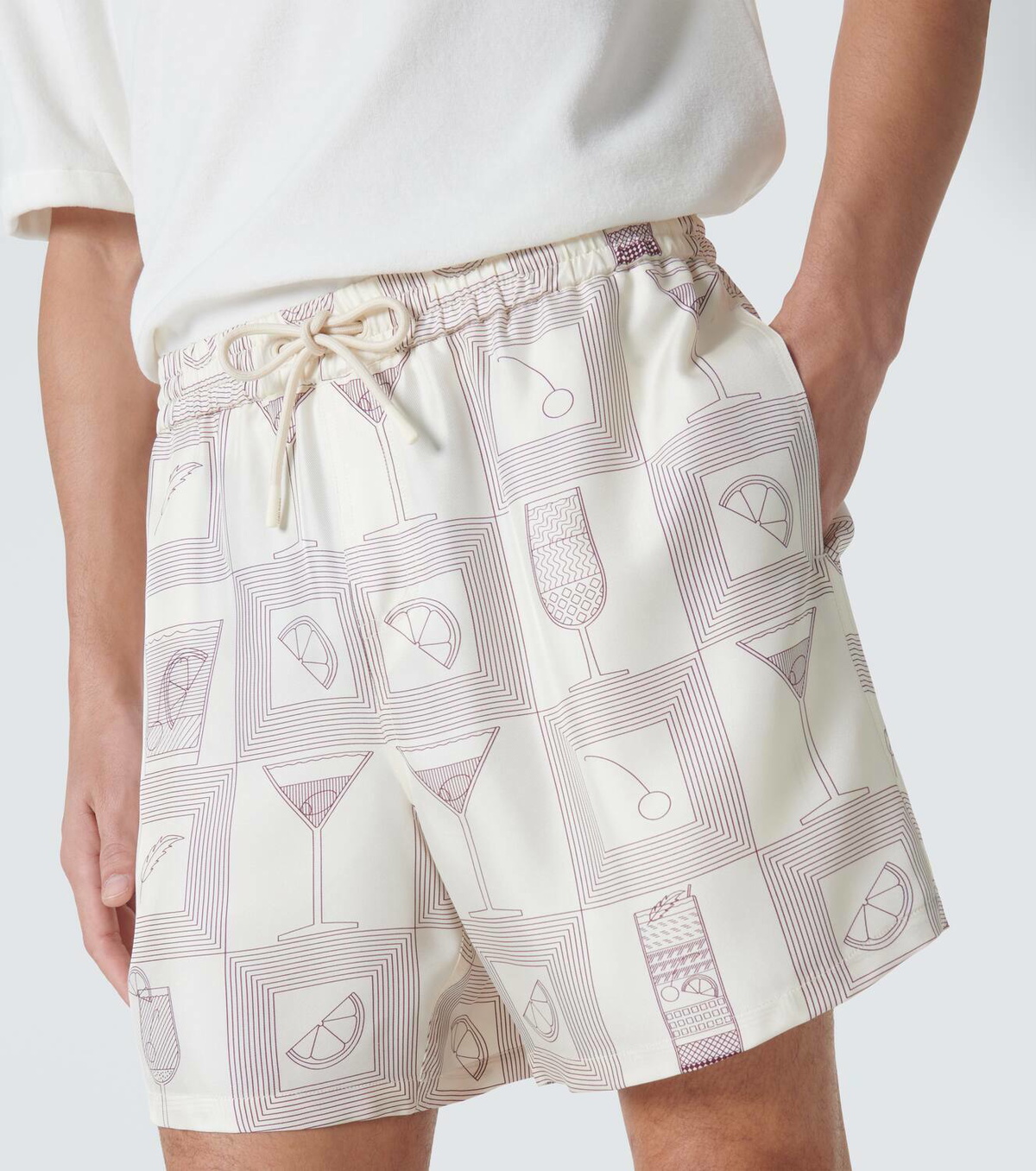 Loro Piana Bay printed silk twill shorts