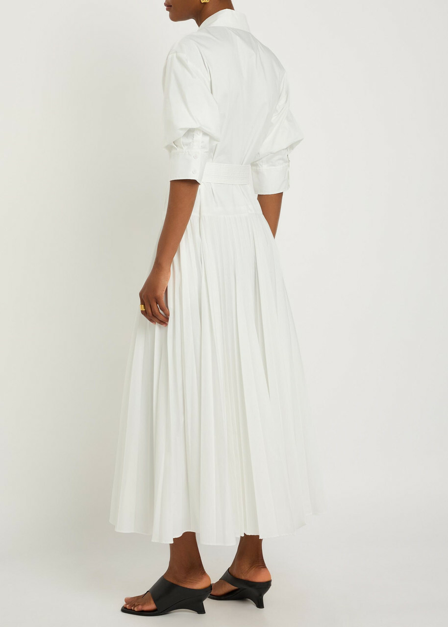 Simkhai Arlo Belted Cotton-blend Poplin Maxi Dress White
