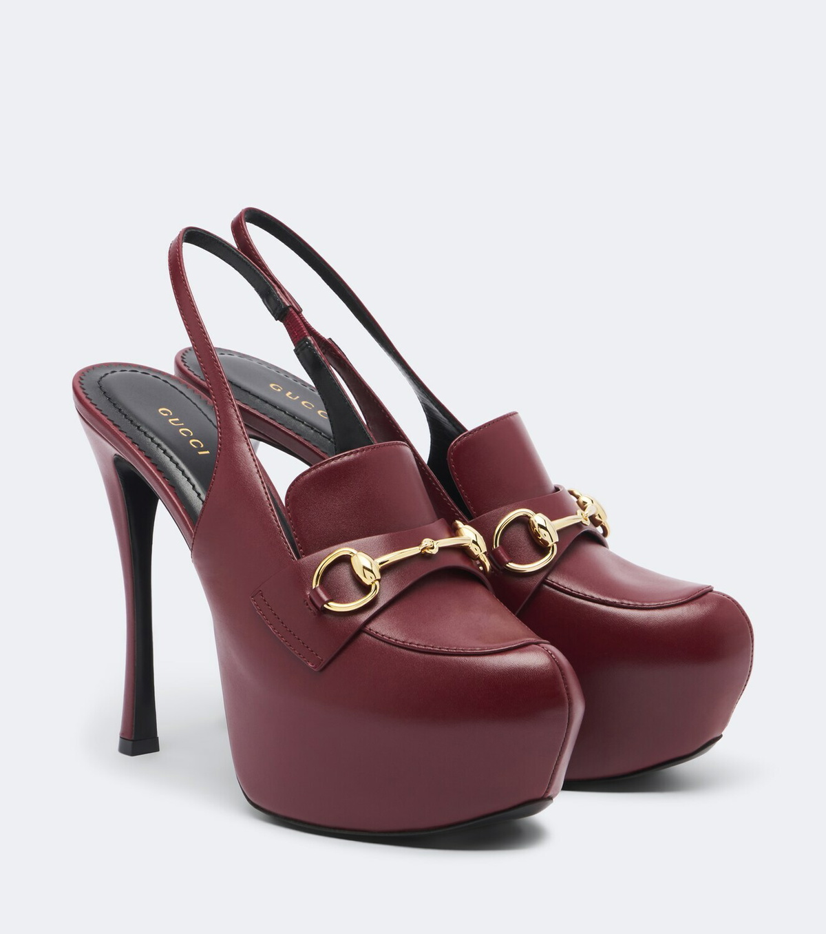 Gucci Horsebit leather slingback pumps