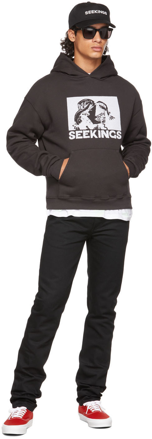 SEEKINGS Black B. Thom Stevenson Edition Girl Face Hoodie