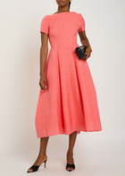 Roksanda Vaela Wide-neck Cloqué Midi Dress Orange