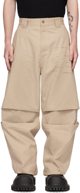 Photo: We11done Beige Two-Tuck Jeans