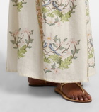 Agua by Agua Bendita Curua floral linen midi skirt