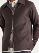NN07 - Alban 10052 Brushed Wool-Blend Flannel Blouson - Brown