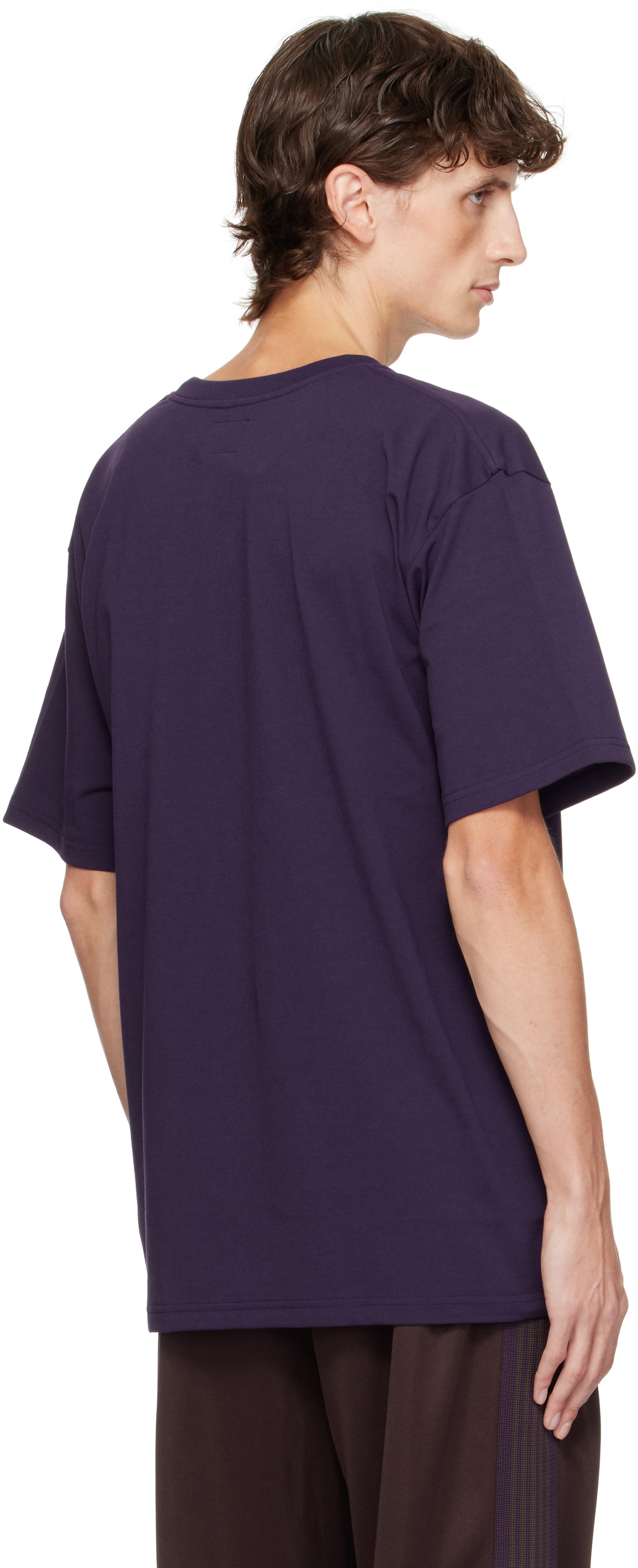 NEEDLES Purple Embroidered-Logo T-shirt Needles