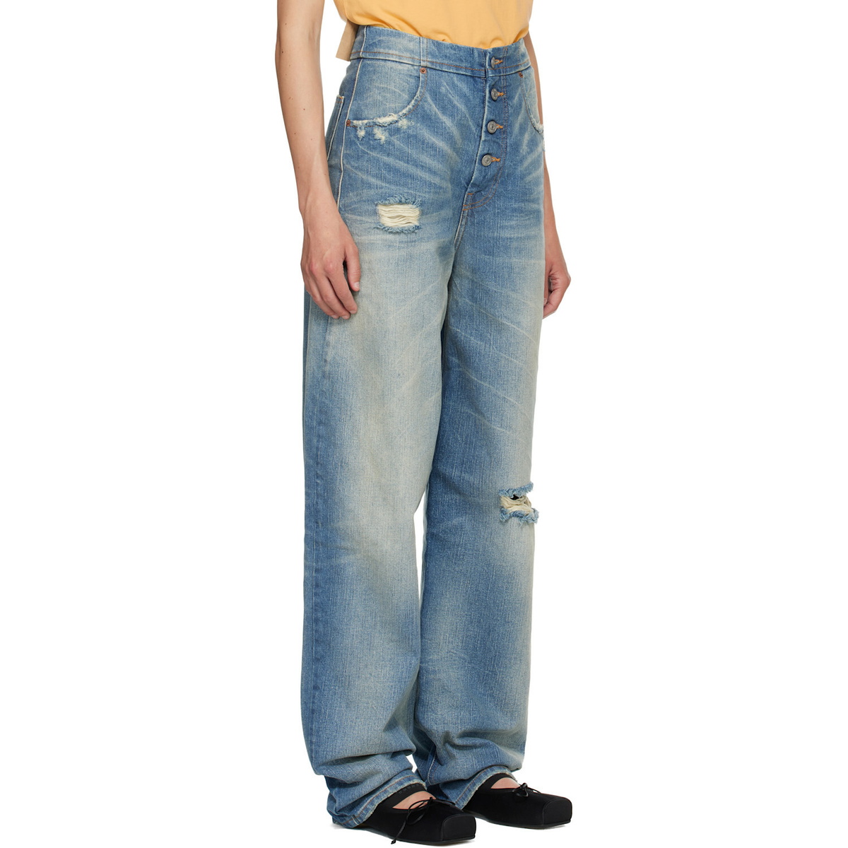 MM6 Maison Margiela Blue Distressed Jeans