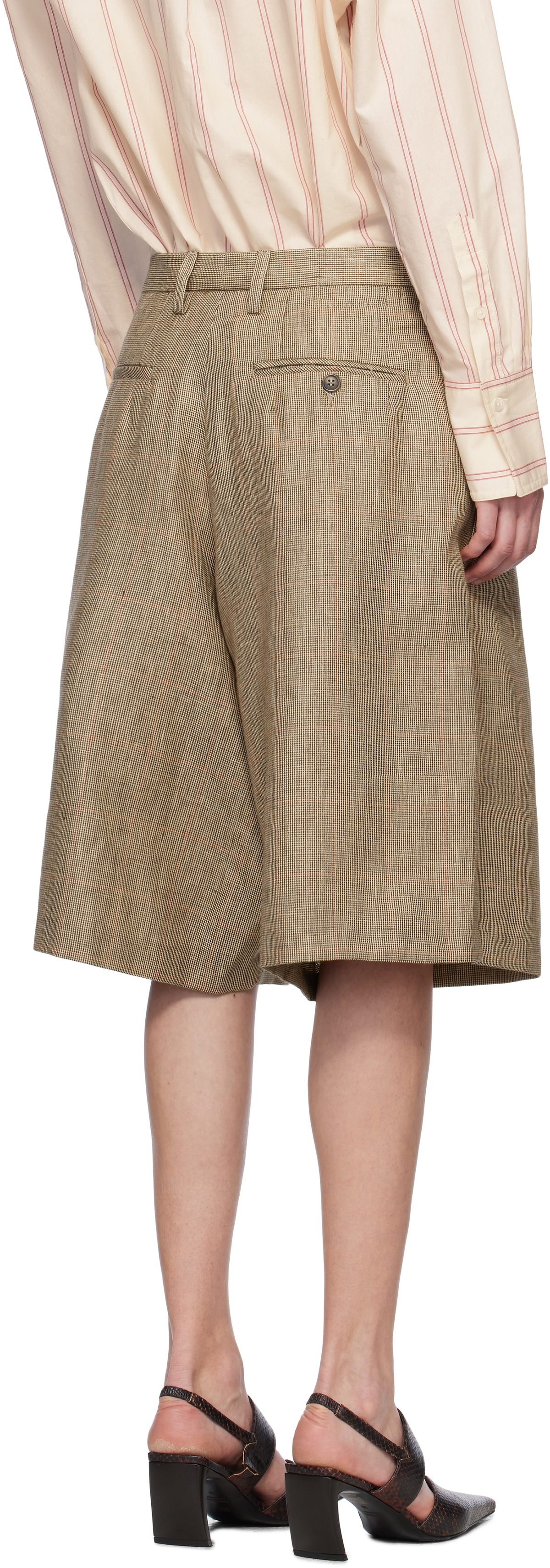 R13 Brown Jumbo Tailored Shorts