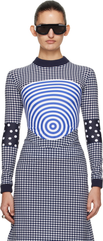 Photo: Jean Paul Gaultier Navy & White 'The Vichy and Target' Top