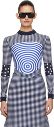 Jean Paul Gaultier Navy & White 'The Vichy and Target' Top