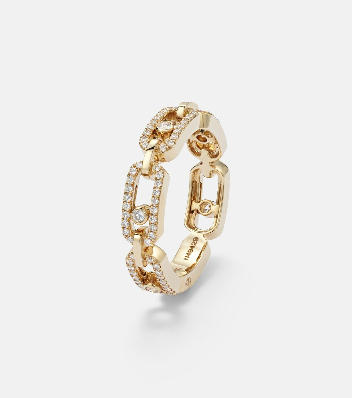 Messika Move Link 18kt gold ring with diamonds
