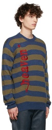Marc Jacobs Heaven Blue & Khaki Striped Heaven Charm Sweater