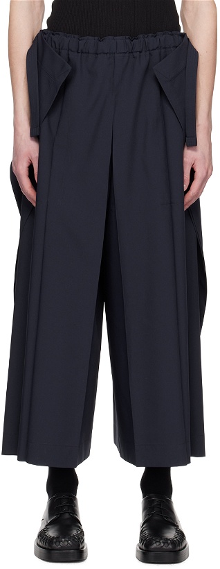 Photo: 132 5. ISSEY MIYAKE Navy Paraglider Trousers