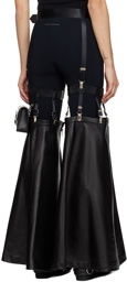 Noir Kei Ninomiya Black Garter Leather Trousers