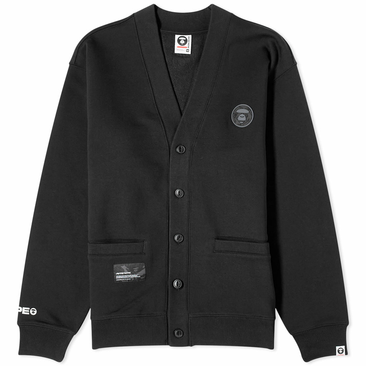 Photo: Men's AAPE Now Jersey Cardigan Sweat in Black