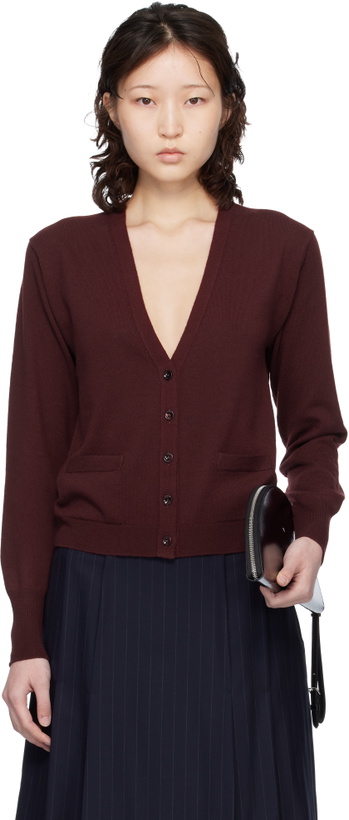 Photo: Maison Margiela Burgundy Virgin Wool Cardigan