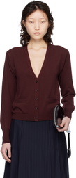 Maison Margiela Burgundy Virgin Wool Cardigan