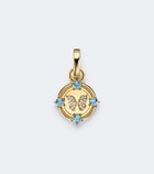 FoundRae Reverie Butterfly 18kt gold pendant with diamonds and topaz