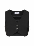 BLUMARINE - Wool Crepe Cropped Vest W/ Buttons