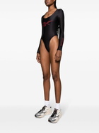 Reebok LTD Black Vector-Print Scoop-Neck Bodysuit