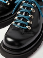 Bottega Veneta - Glossed-Leather Derby Shoes - Black