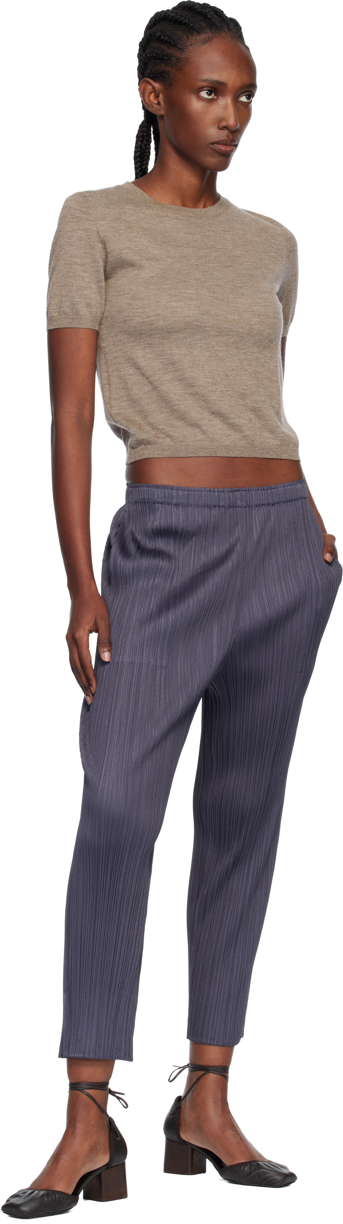 PLEATS PLEASE ISSEY MIYAKE Gray Monthly Color July Trousers