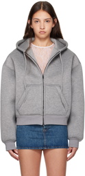 WARDROBE.NYC Gray Bonded Zip Hoodie
