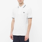 Fred Perry Authentic Men's Original Twin Tipped Polo Shirt in White/Ice/Navy