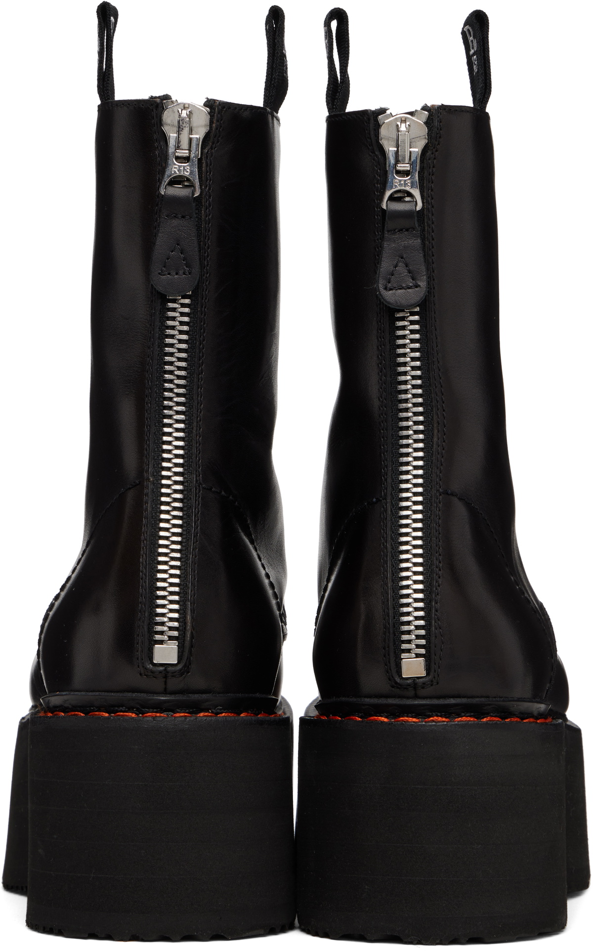 R13 Black Double Stack Boots