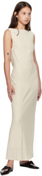 St. Agni Beige Draped Cowl Midi Dress