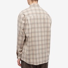 Auralee Men's Check Shirt in Light Beige Check